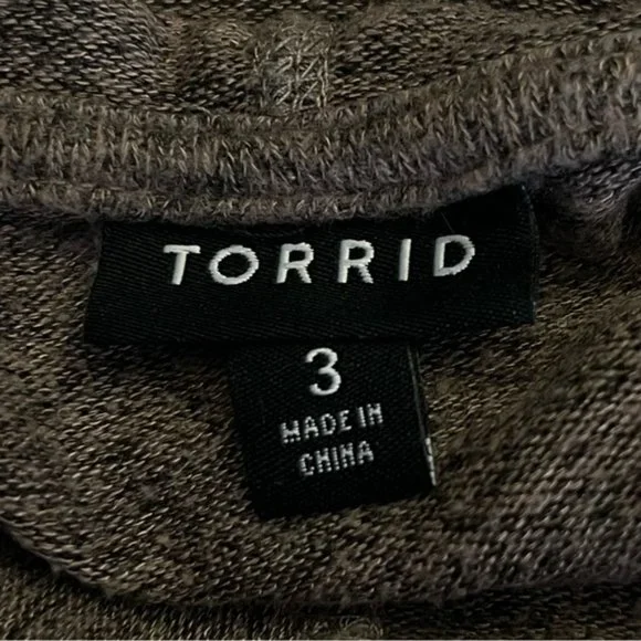 Torrid Size 3 Brown Hooded Oversized Pullover Knit Ling Sleeved Hoody - Picture 11 of 13